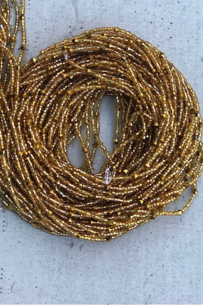 Extended Length 60 Inch Gold Coast Tie On Waist Beads