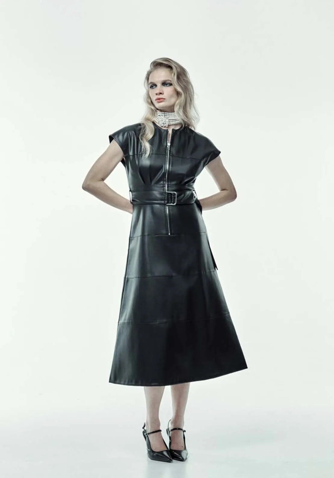 Faux Leather Dress