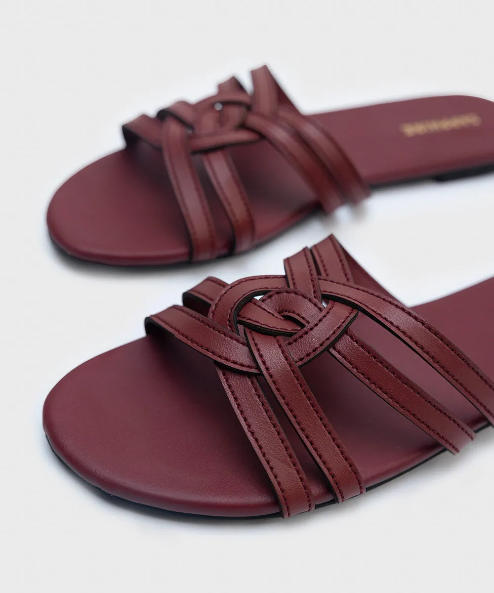 Faux Leather Slides