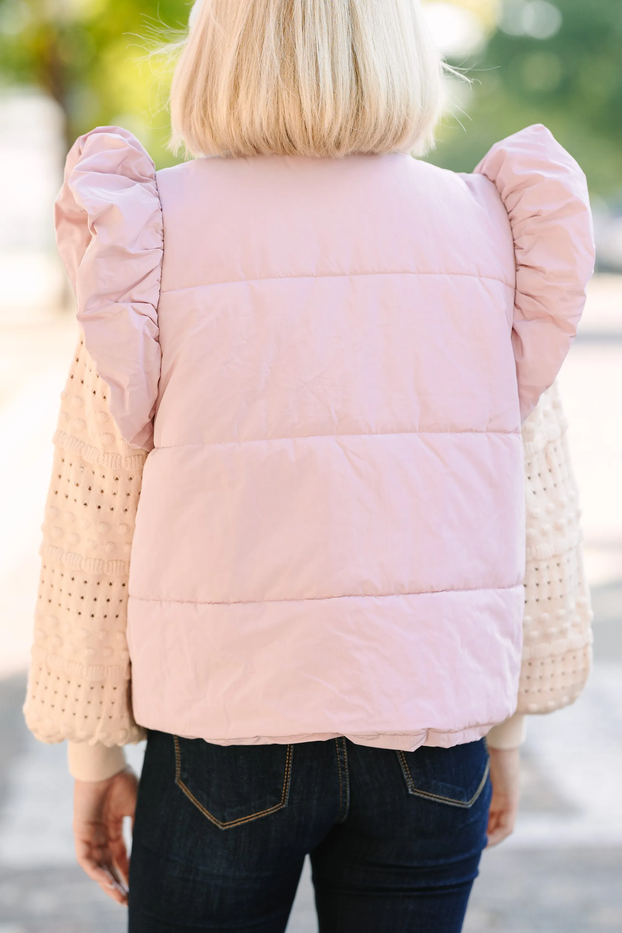 Feeling So Feminine Blush Pink Ruffled Vest