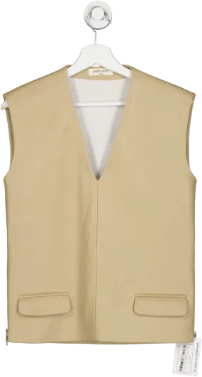 Frankie Shop Paper Moon Seoul Beige Vegan Leather Vest One Size