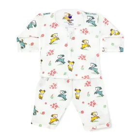 Full Sleeve Jabla, Pants/Pyjama Set Night Suit -Organic Muslin -Fawn