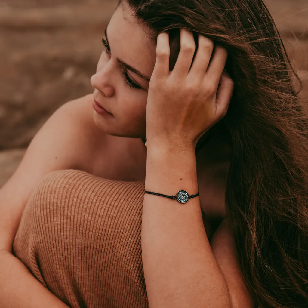 galaxy leather // sparkly celestial leather bracelet