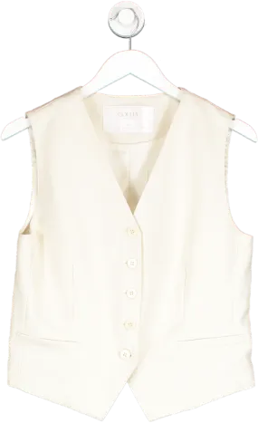 Goelia Cream Worsted Wool Single-breasted Women Vest UK 10