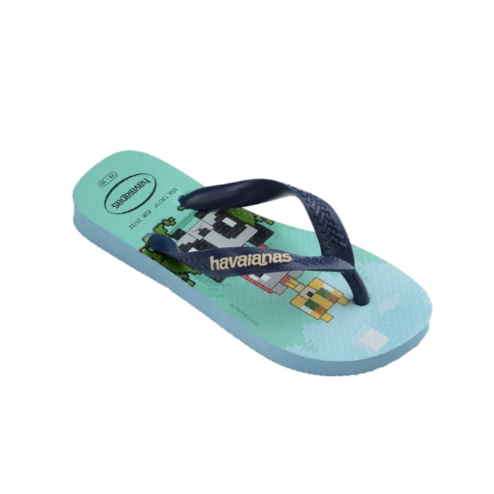 Havaianas flip-flops for girls Minecraft 4145125-1056 light blue-lavender