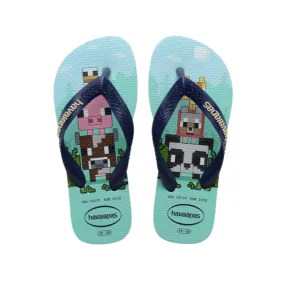 Havaianas flip-flops for girls Minecraft 4145125-1056 light blue-lavender