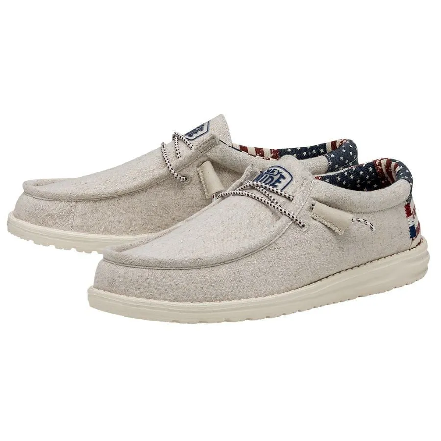 'Hey Dude' Men's Wally Patriotic - Off White Patriotic