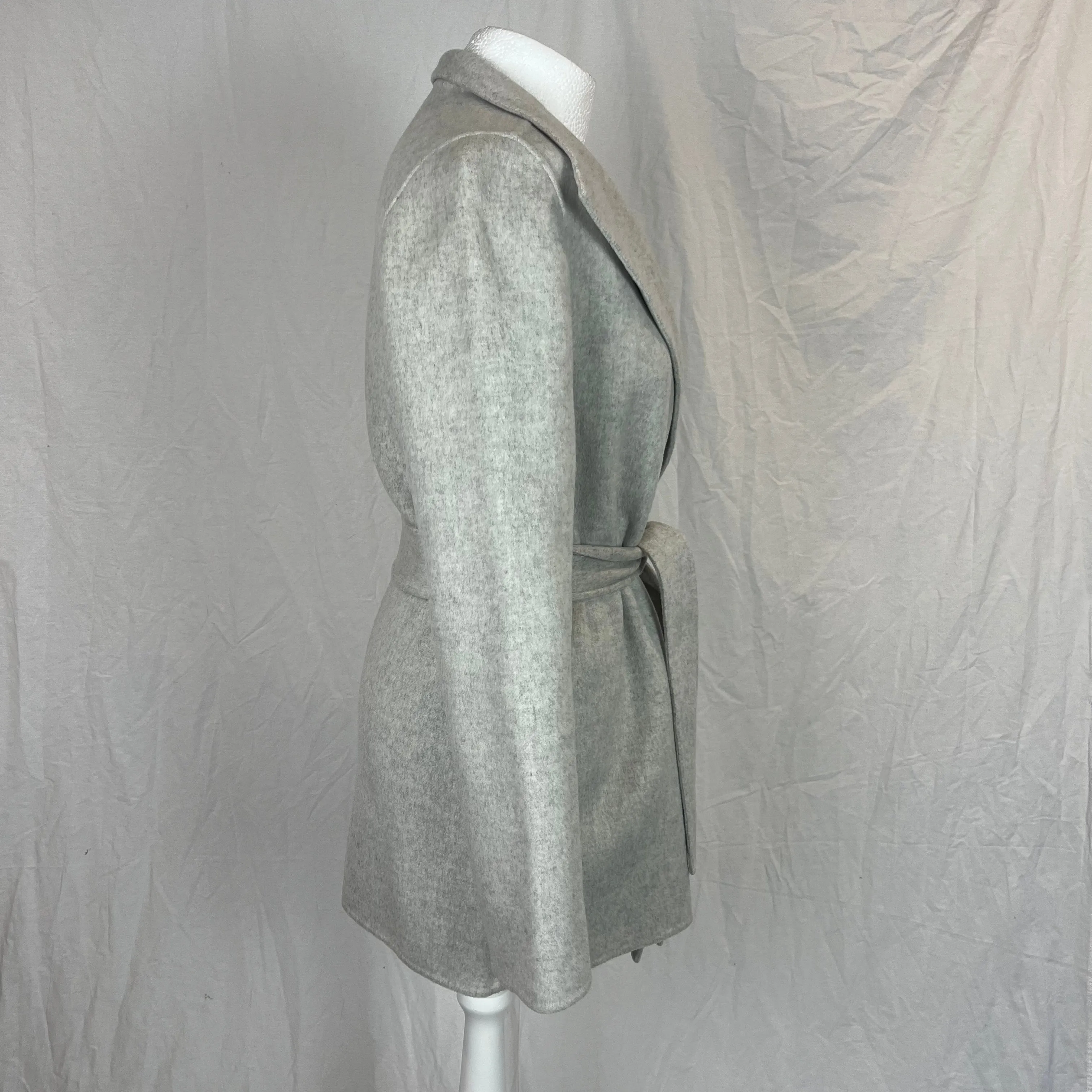 Joseph 795 Pearl Grey Double Face Cashmere Belted Lima Jacket XXS/XS/S