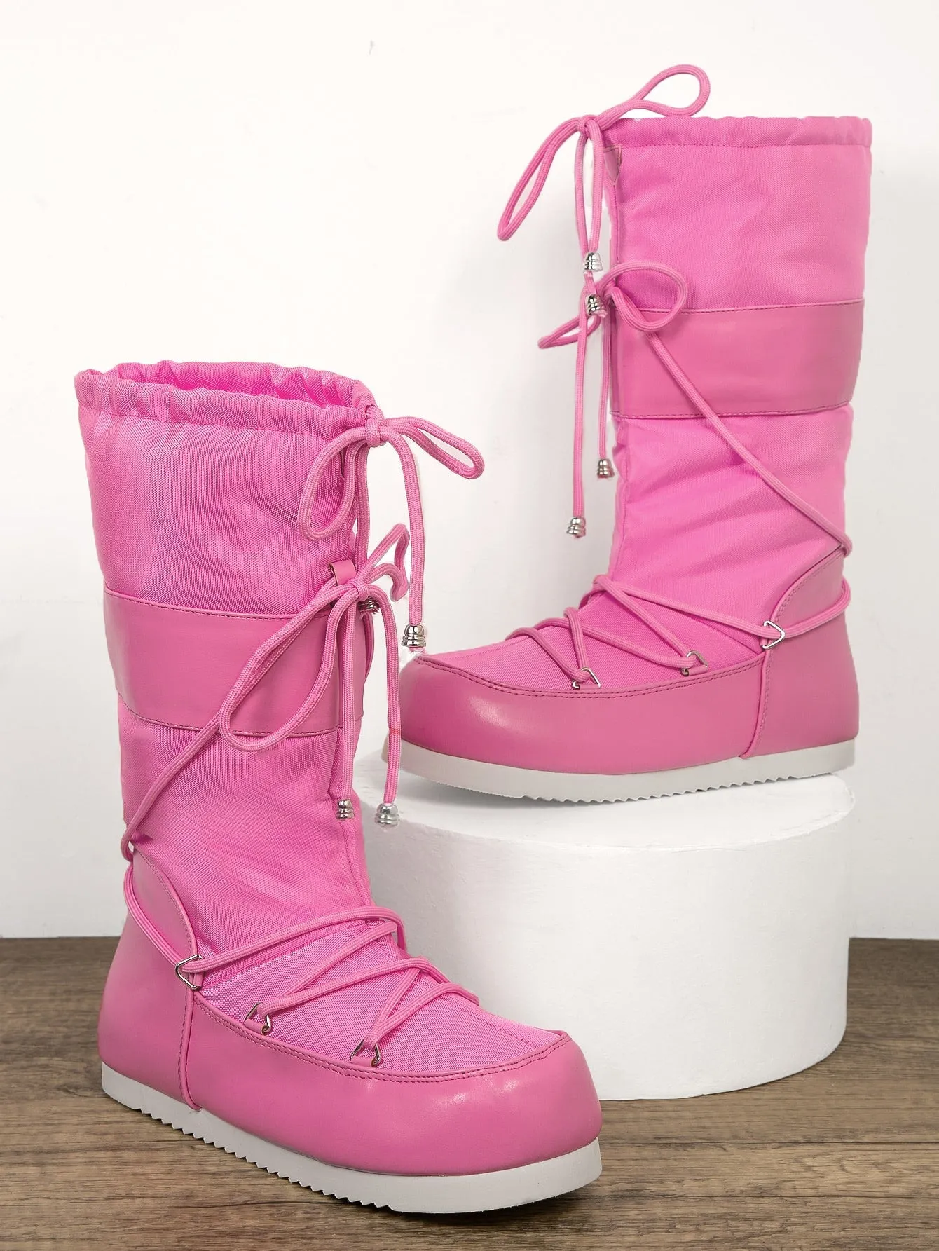 Lace Up Puffy Snow Boots