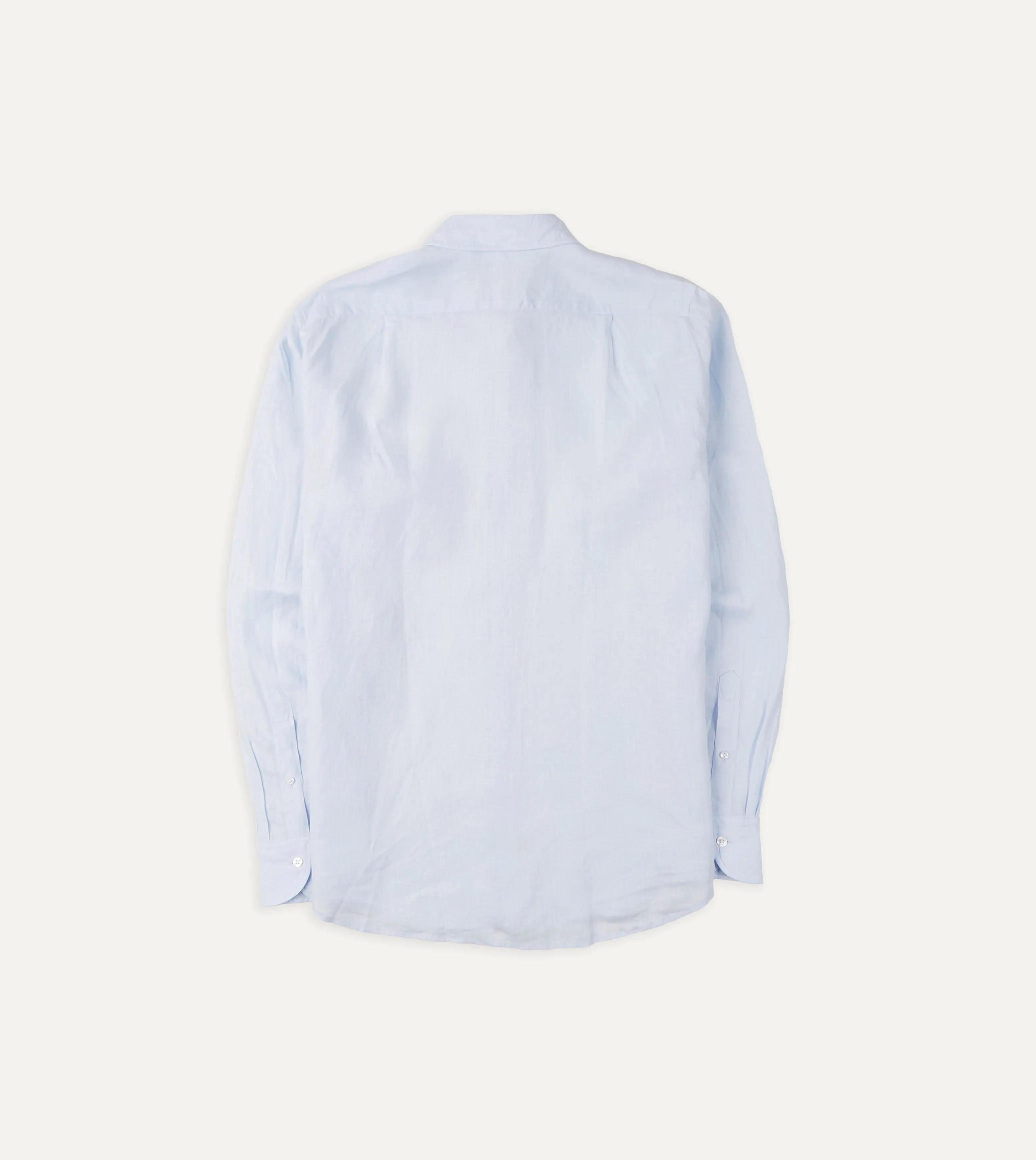 Light Blue Linen Spread Collar Shirt