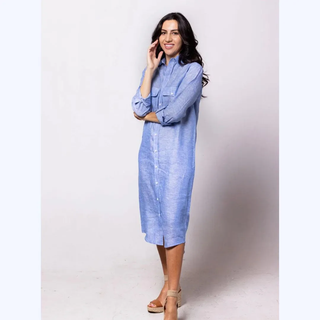 Long Linen Shirt Dress