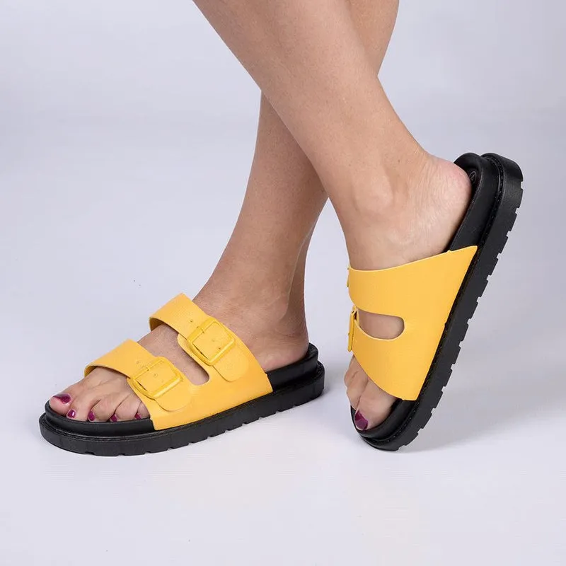 Madison Crystal Platform Sandals - Yellow