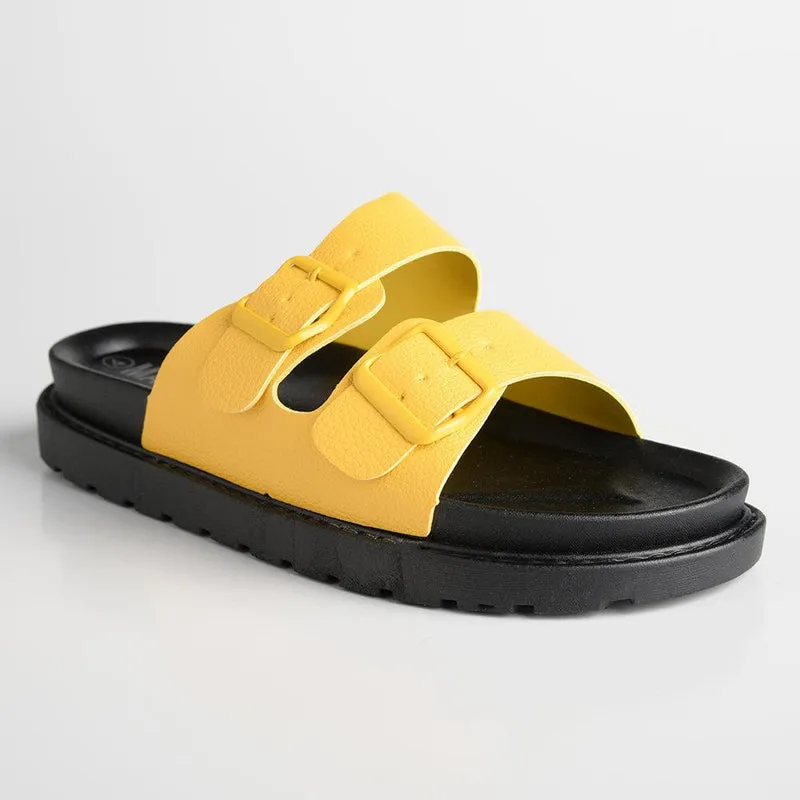 Madison Crystal Platform Sandals - Yellow