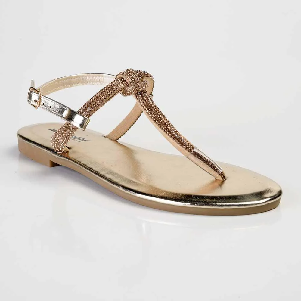 Madison Heather Metallic T-bar Sandal - Gold