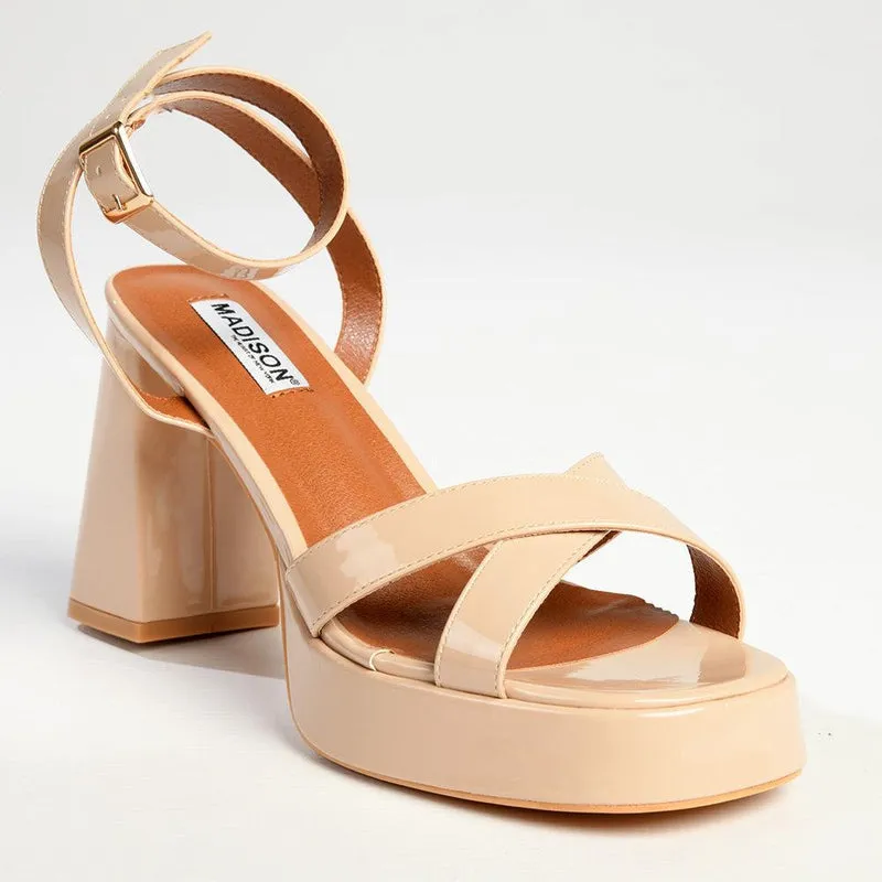 Madison Lesi Platfom Block Heel - Nude