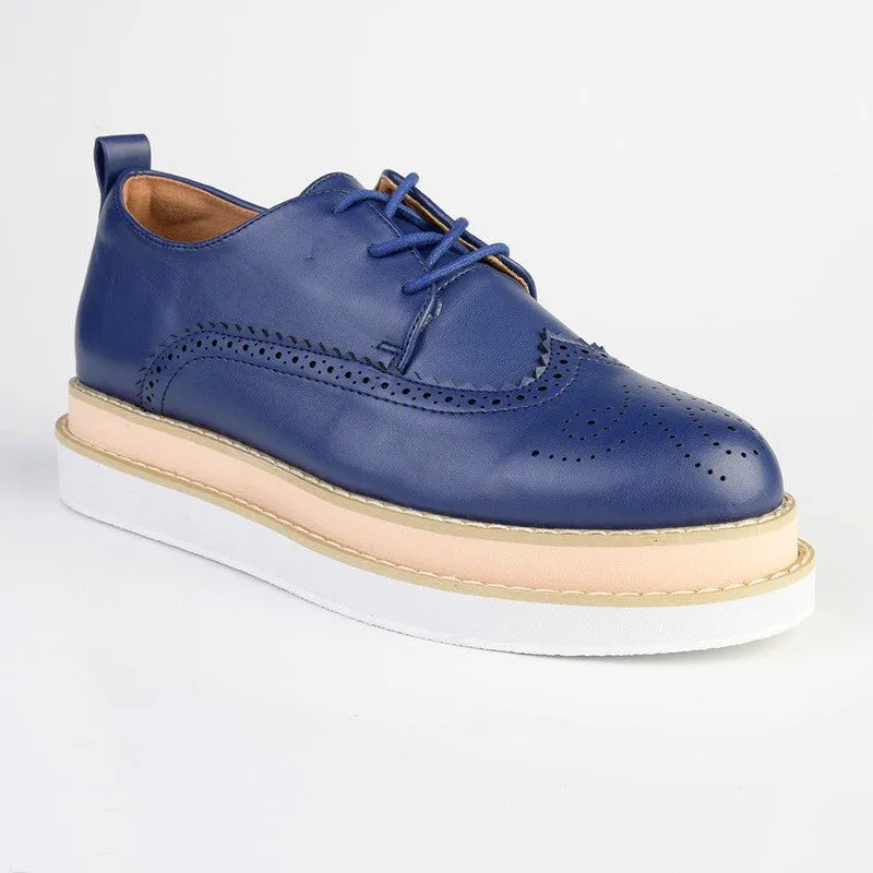 Madison Maya 2 Lace Up Brogues - Dark Blue