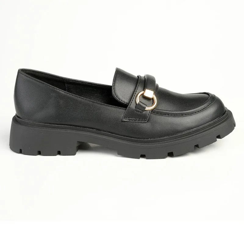 Madison Paris Ladies Slip On Loafers - Black