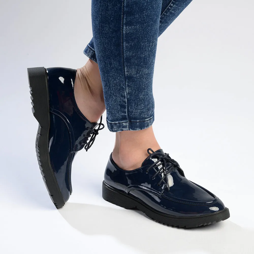 Madison Peggy Lace Up Boyfriend Shoe -navy