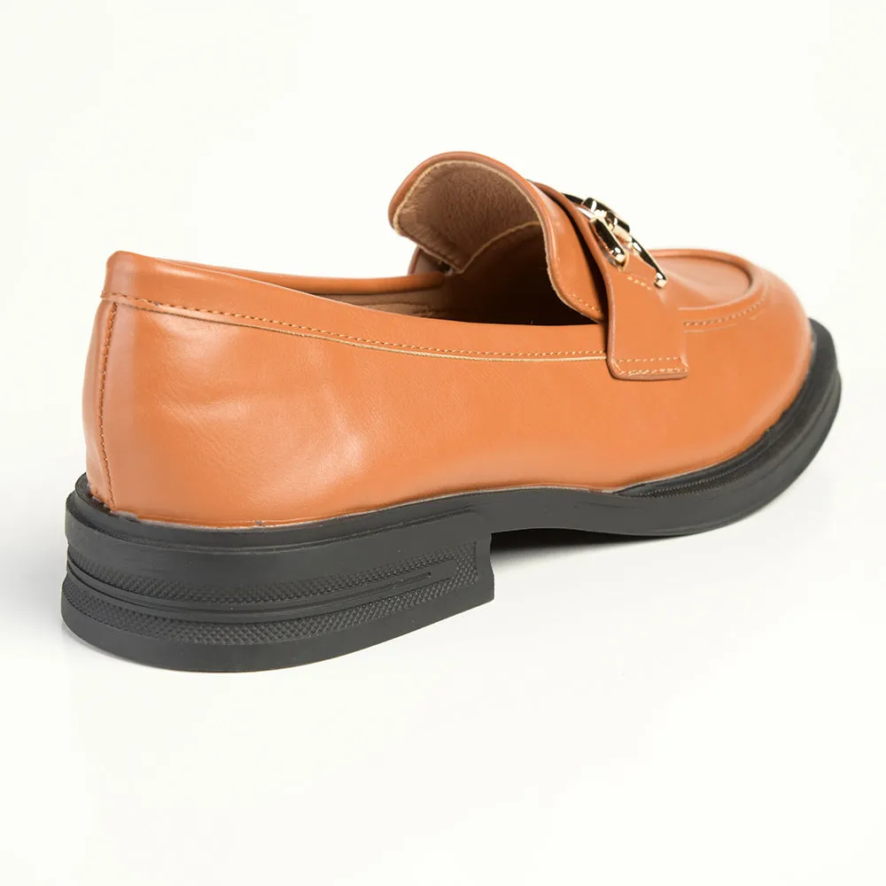 Madison Poppy Platform Loafer -Dark Tan