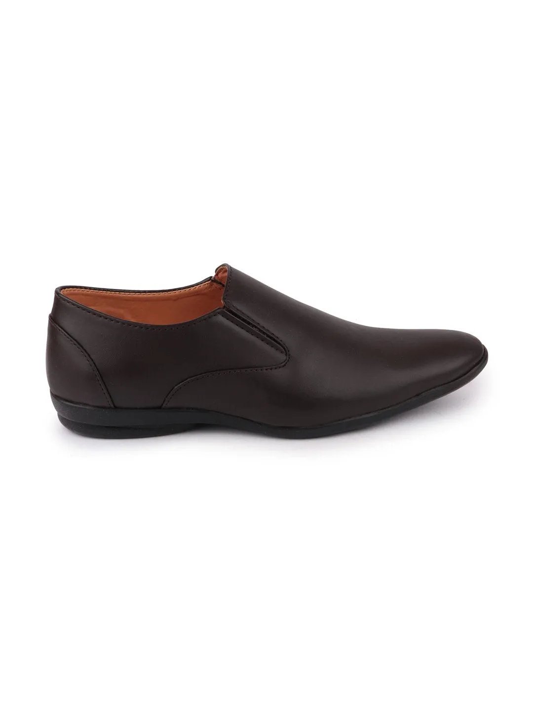 Men Brown Formal Slip-On Shoes