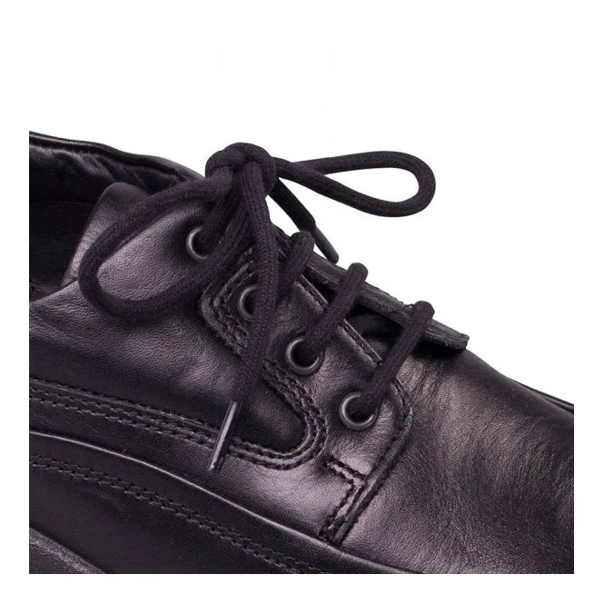 Mens Black Leather Shoes Padders Fire Laced Shoe F Fit Soft Comfort SALE