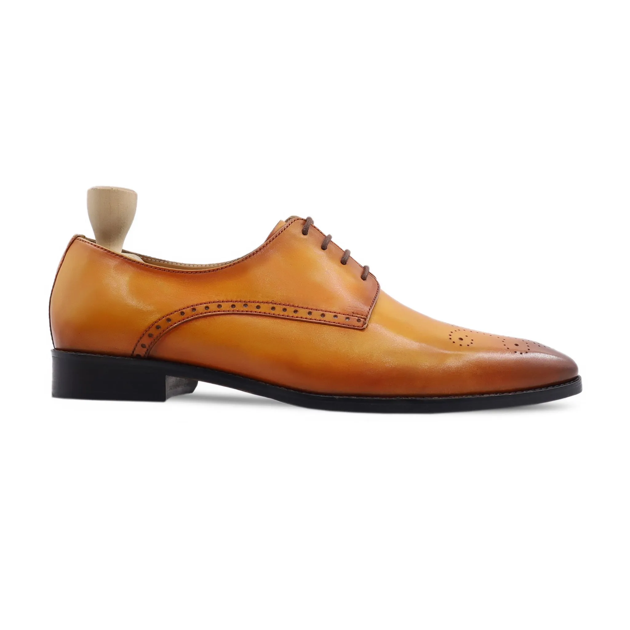 Ormoz - Men's Burnish Yellow Calf Leather Derby Shoe