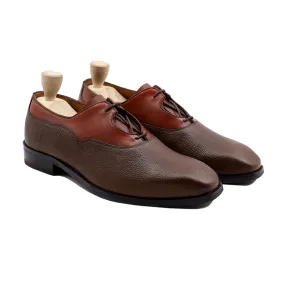 Pintxo - Men's Brown Calf Leather and Pebble Grain Oxford Shoe