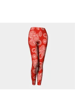 Red Paisley Premium Leggings