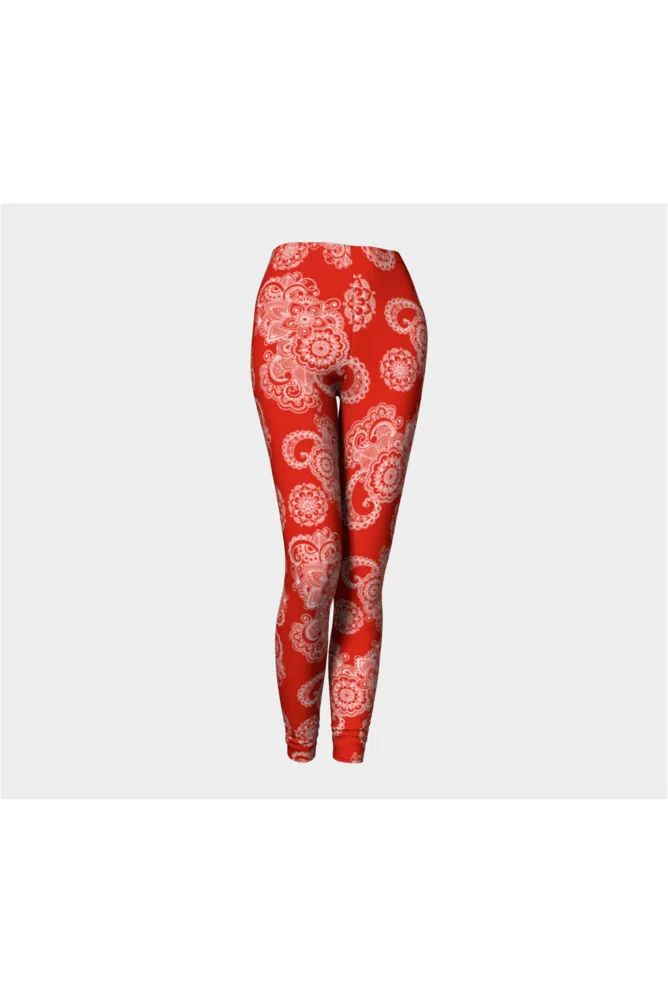 Red Paisley Premium Leggings