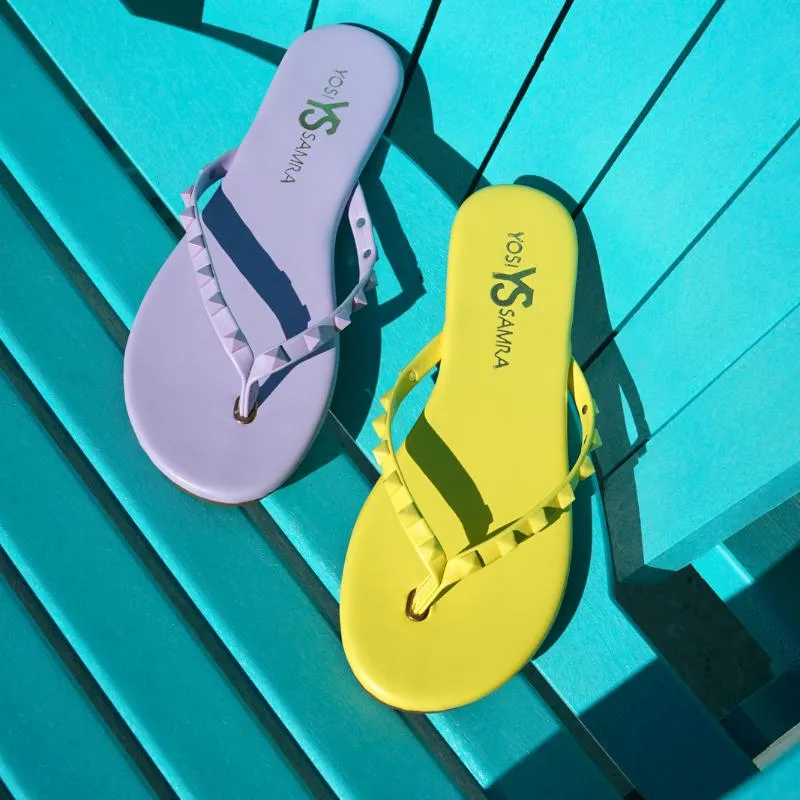 Rivington Stud Flip Flop in Canary Yellow