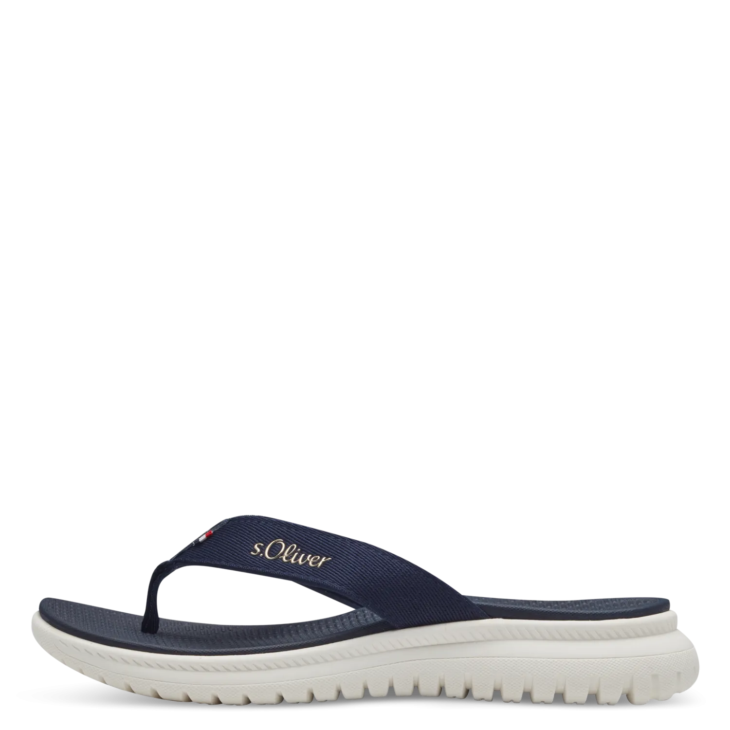 S Oliver Wedge Flip Flop Navy