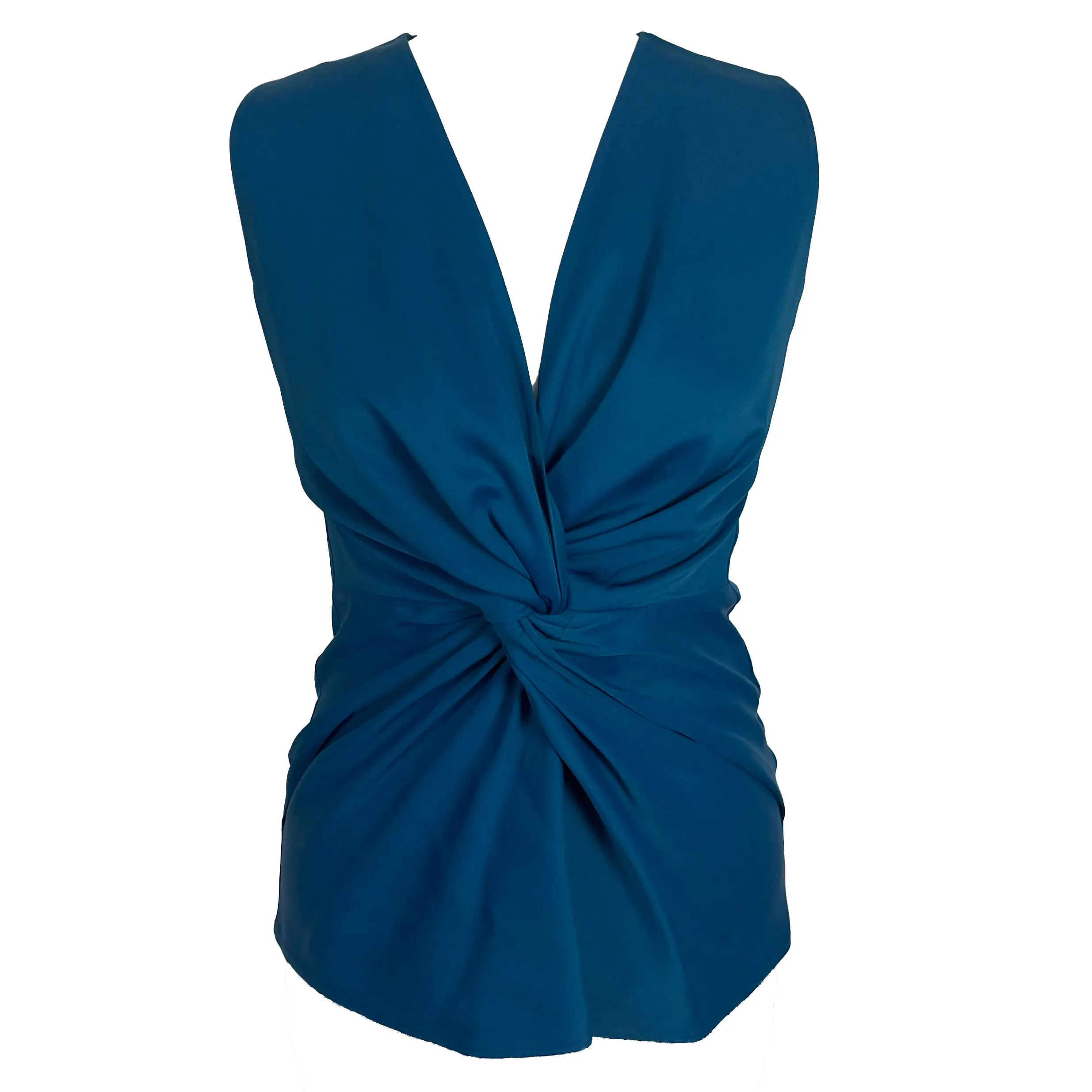 Safiyaa Blue Satin Twist Vest XS/S