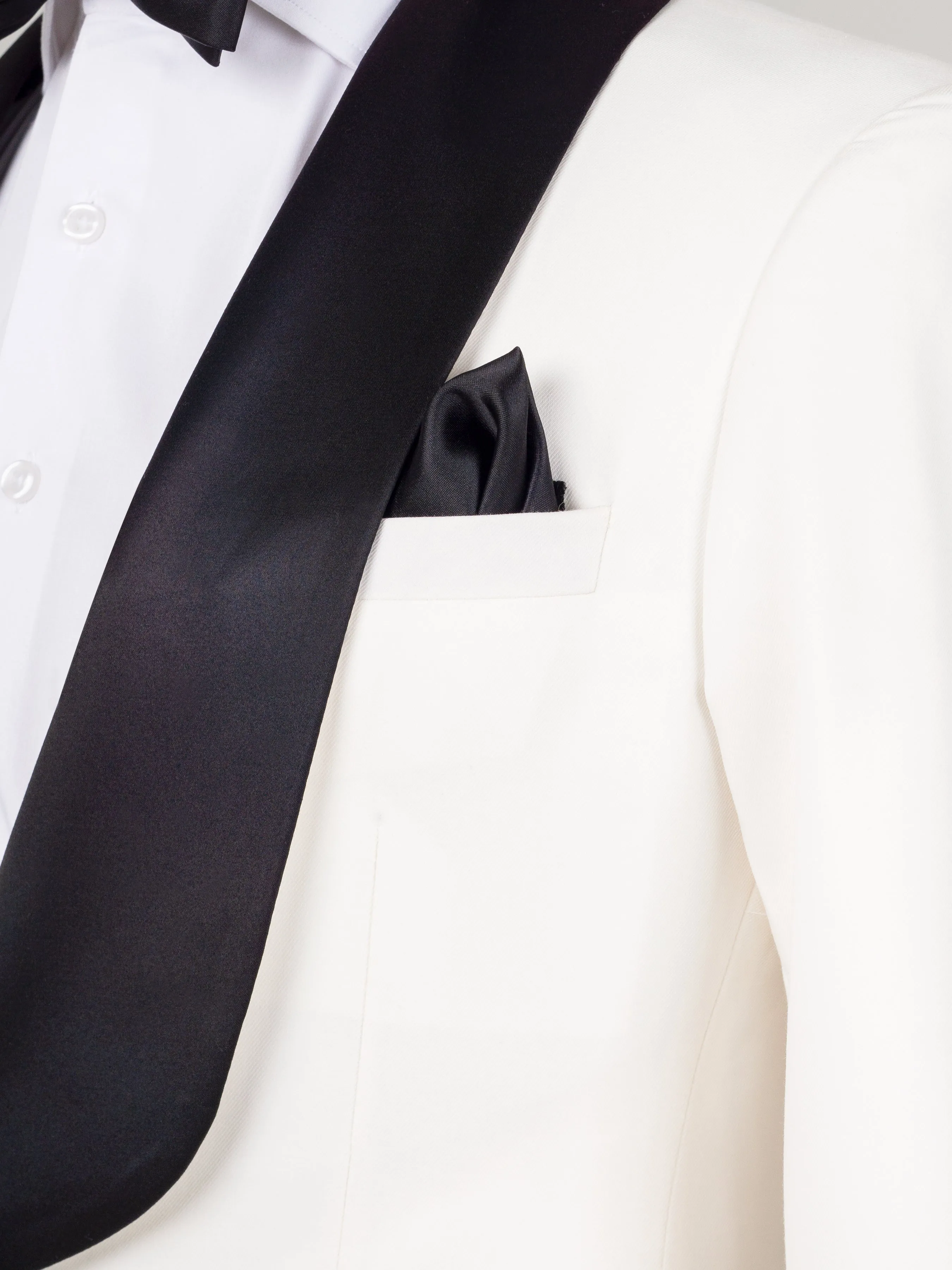 Single Breasted Tuxedo Blazer - Ivory White (Shawl Lapel)