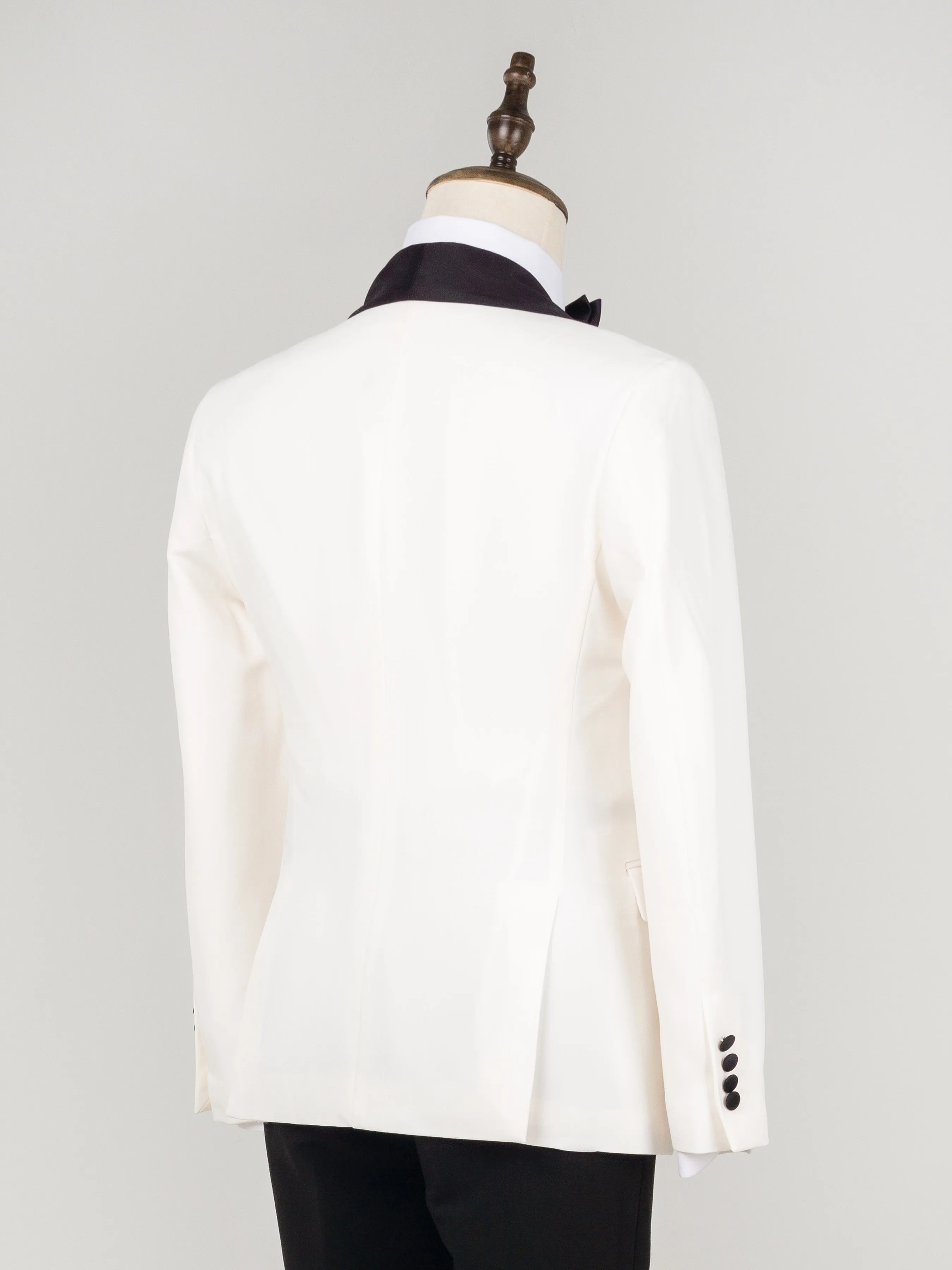 Single Breasted Tuxedo Blazer - Ivory White (Shawl Lapel)