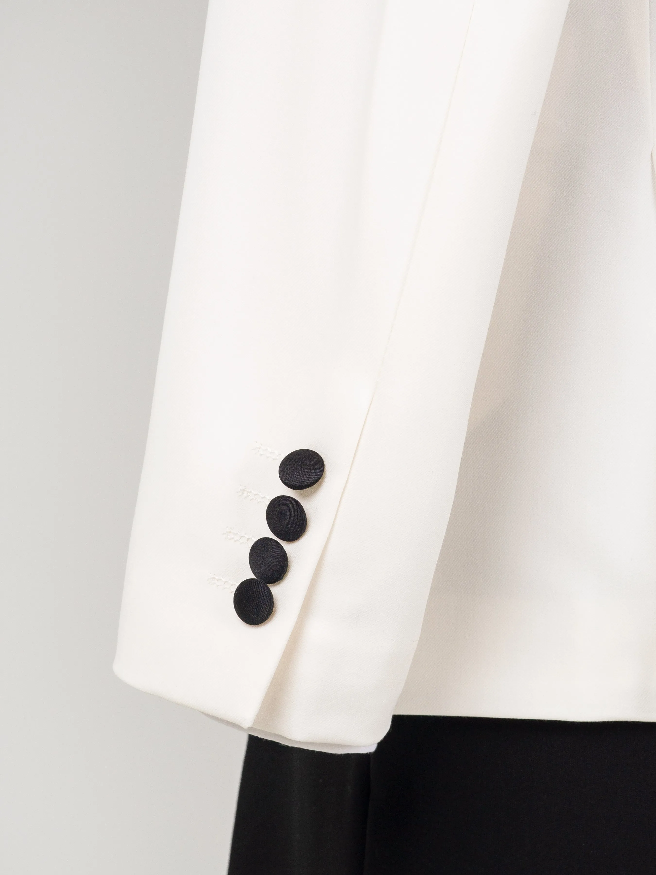 Single Breasted Tuxedo Blazer - Ivory White (Shawl Lapel)