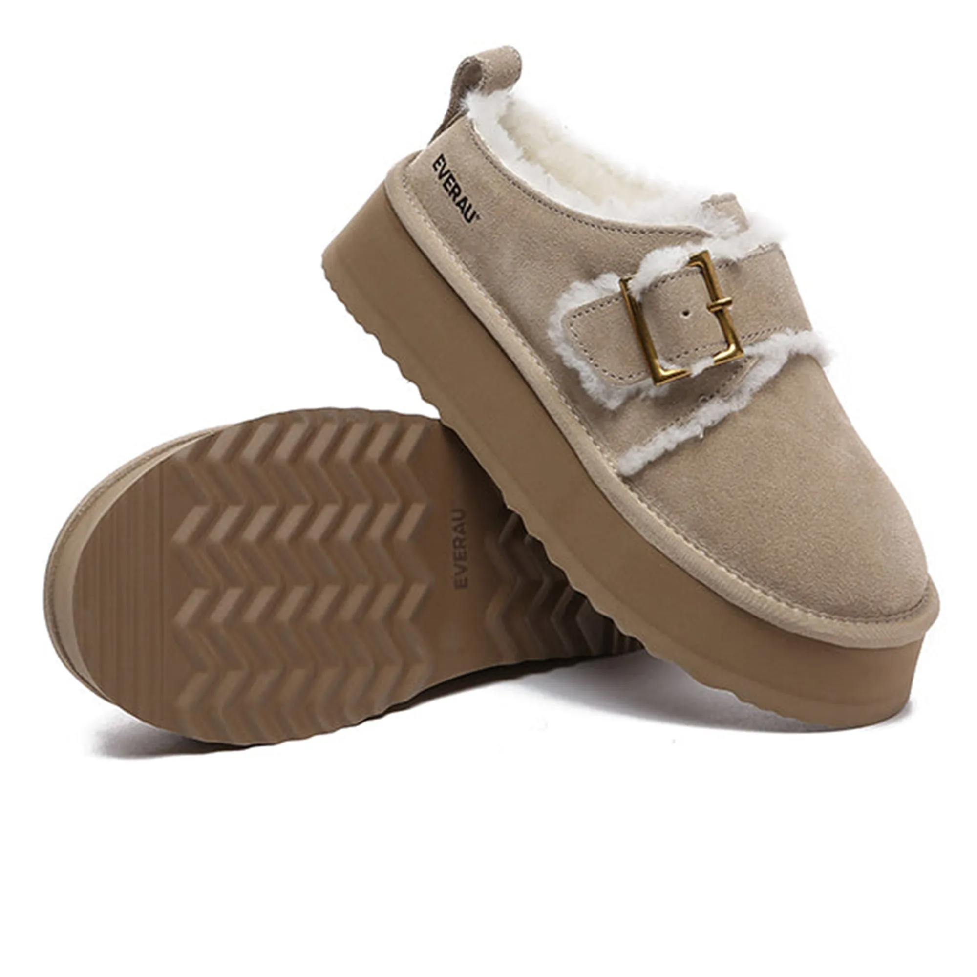 Tass Buckle UGG Platform Slippers