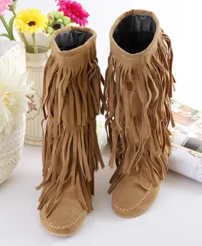 Tassel Flat Mid Calf Boots 2461