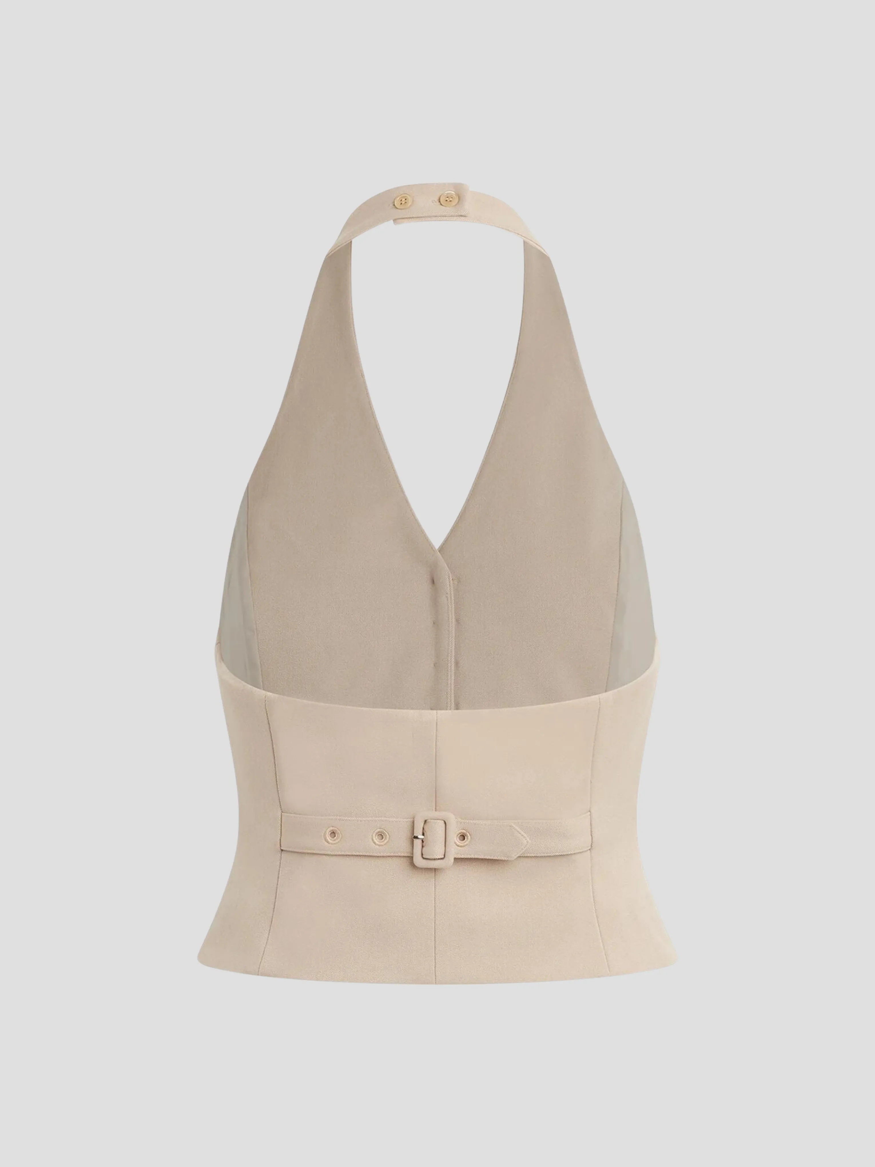 Elegant Beige Favorite Halter Vest - Perfect for Any Occasion