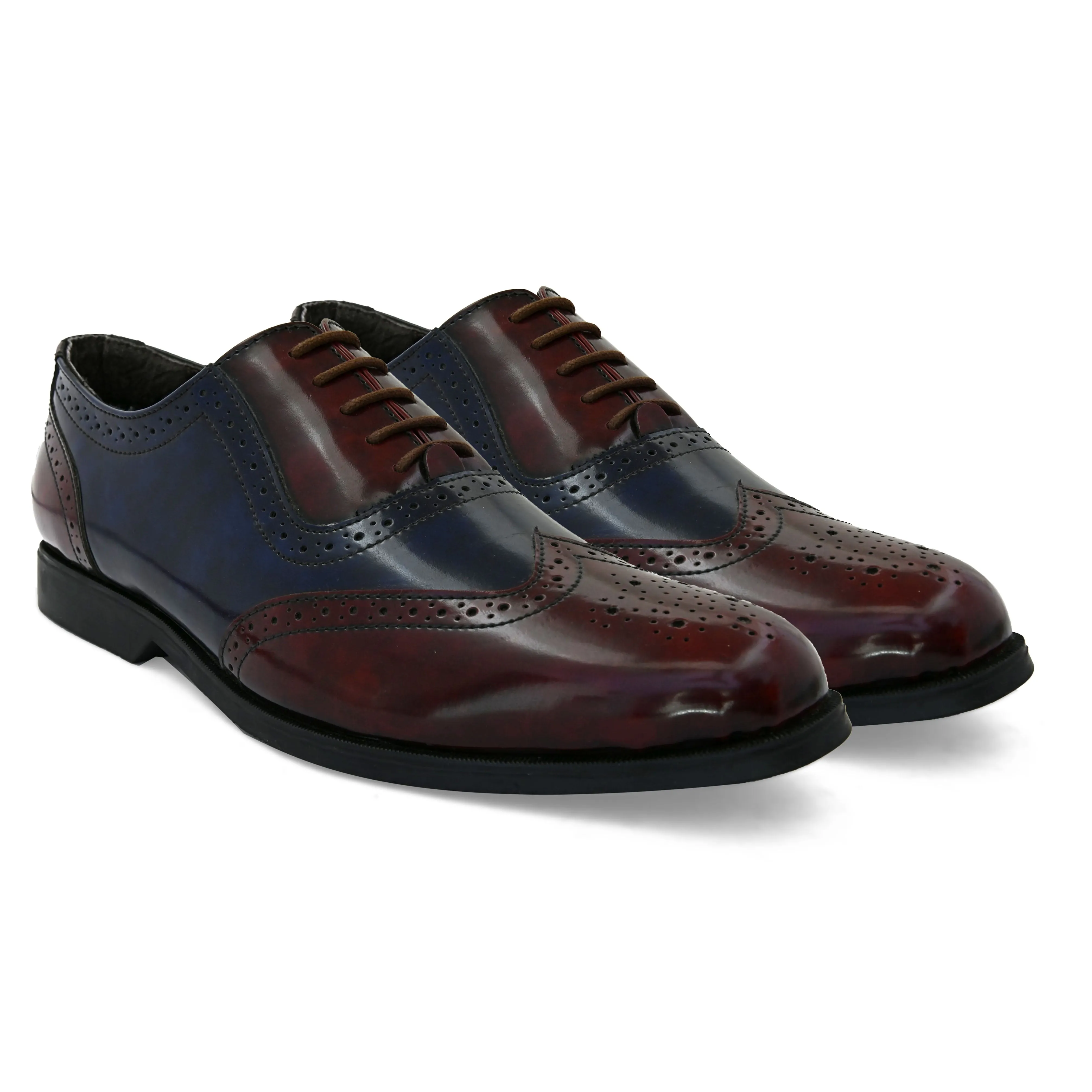 Thrust Cherry Brogue Shoes