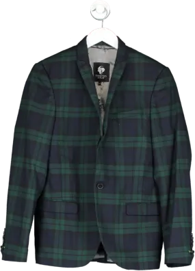 Twisted Tailor Green Ginger Skinny Fit Tartan Suit Jacket And Waistcoat UK 40" CHEST