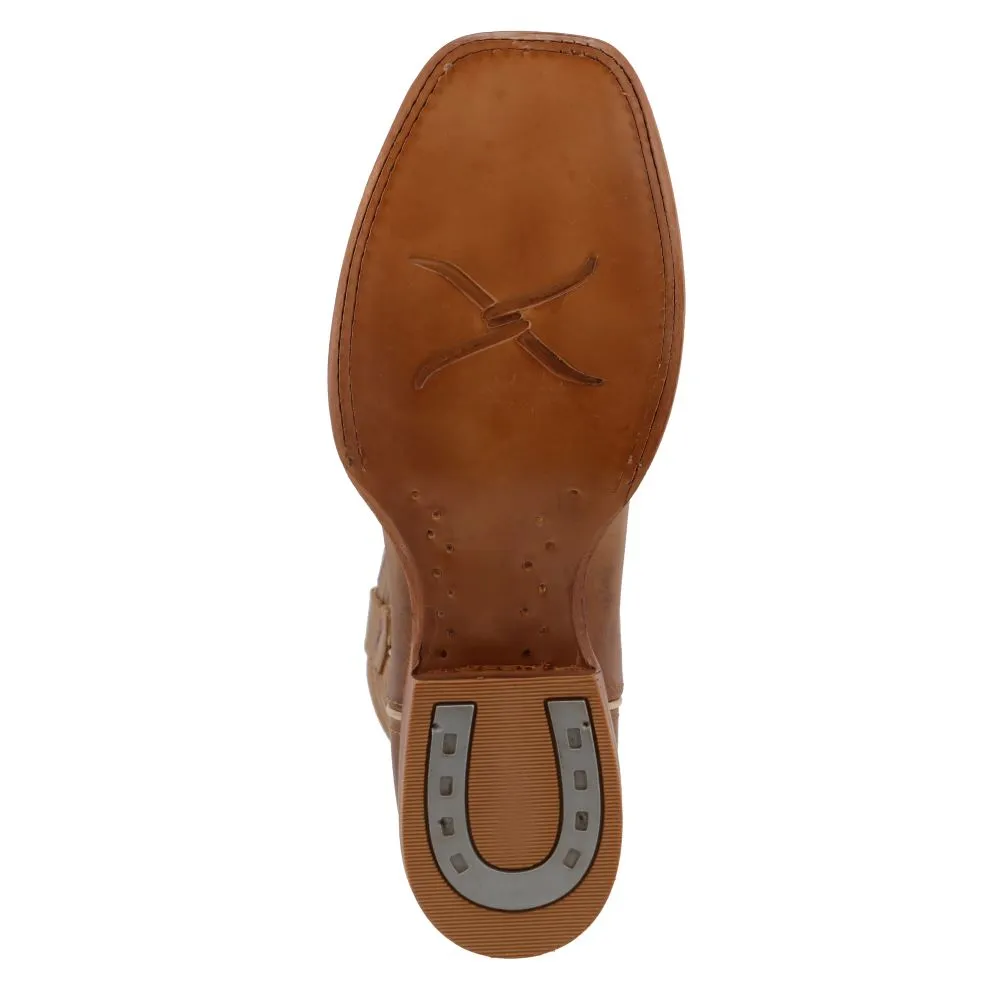 'Twisted X' Men's 12 Rancher Western Square Toe - Cocoa Brown