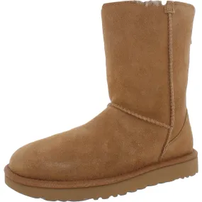 Ugg Womens Classic Short Zip Suede Lined Winter & Snow Boots