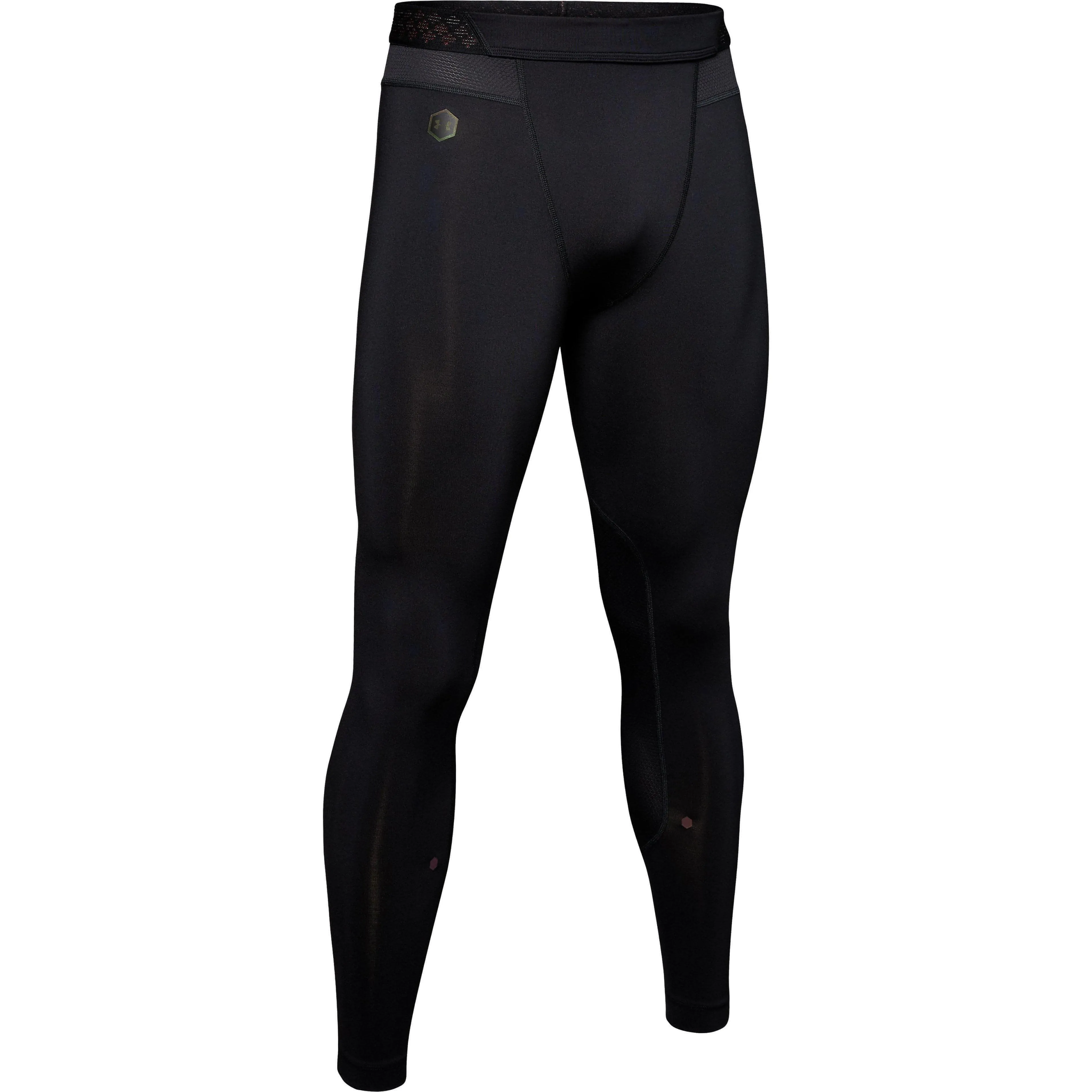 Under Armour HeatGear Rush Compression Mens Long Running Tights - Black