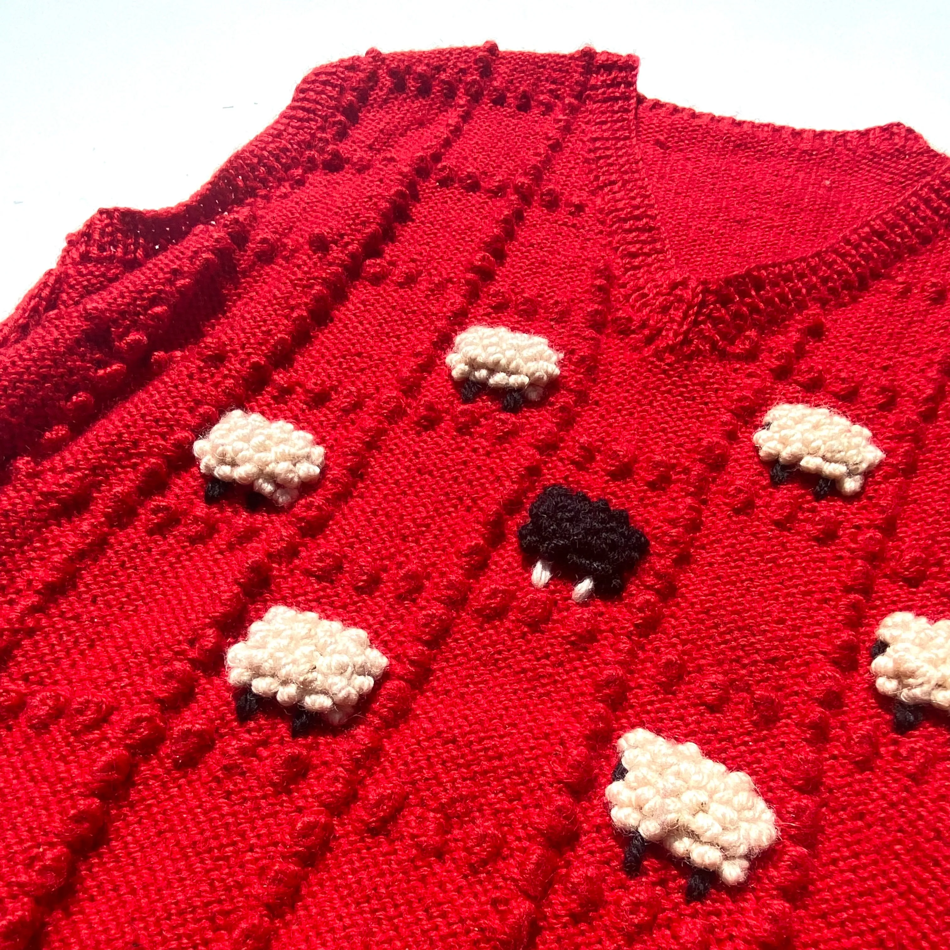 Vintage 70's Handmade, Red Sheep Vest