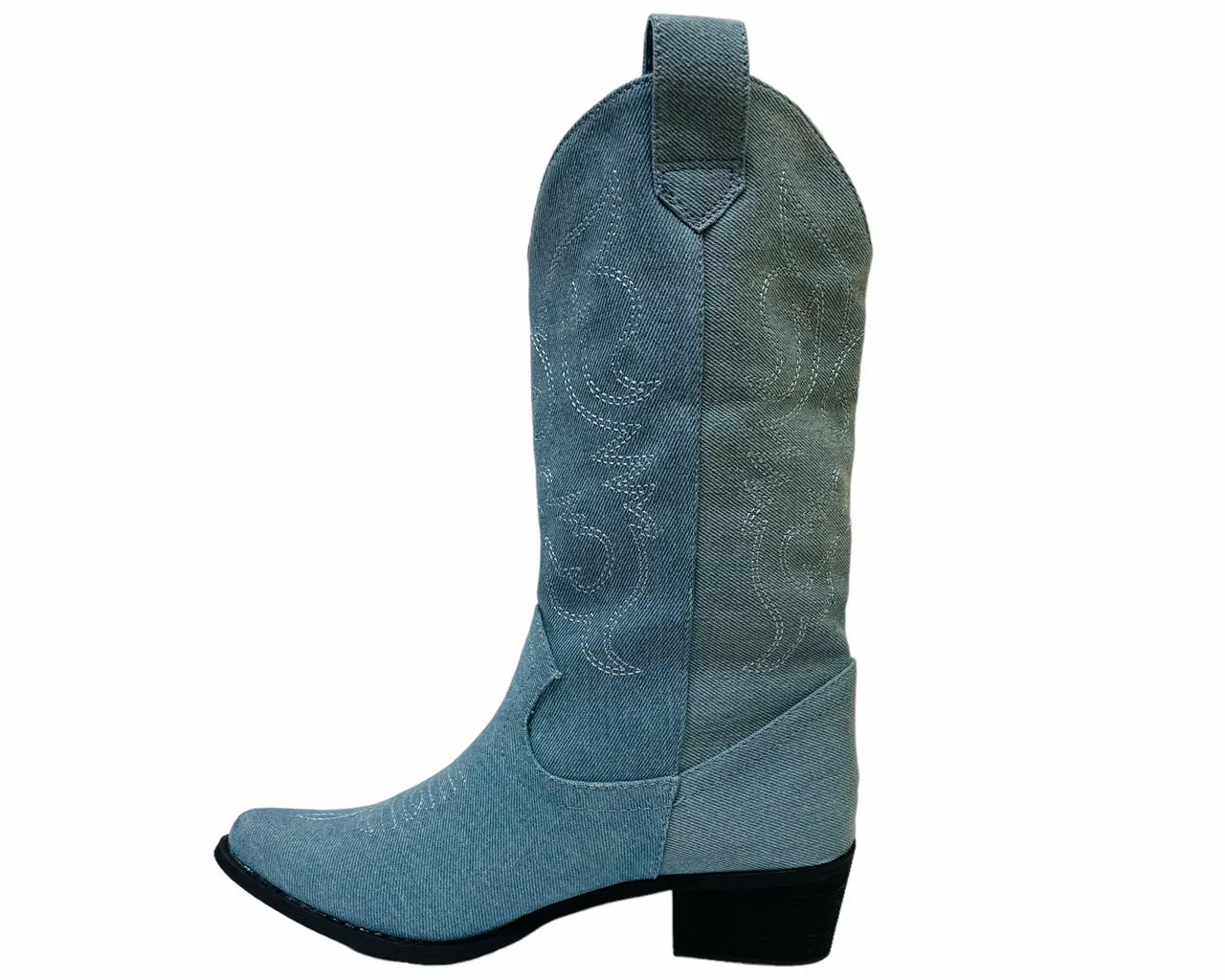 Women's Mid Calf Cowboy Embroidered Boots