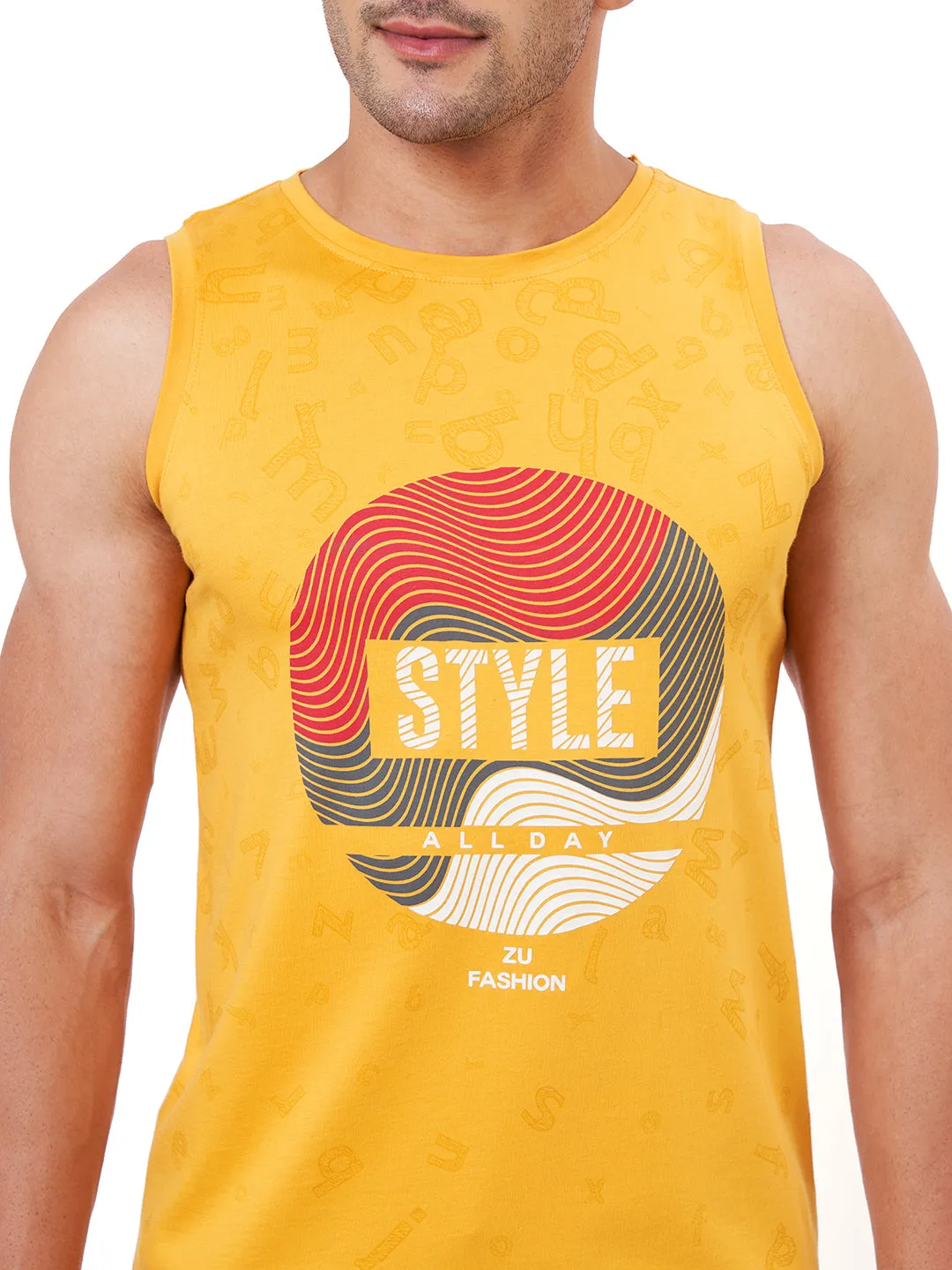 Yellow Printed Vest